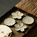 Buddha Stones Lotus Cherry Blossom Plum Blossom Chrysanthemum Healing Ceramic Incense Burner Decoration Incense Burner BS 10