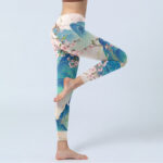 Buddha Stones Plum Blossoms Mountains Print Gym Leggings Women's Yoga Pants - image 4