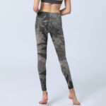 Buddha Stones Gray Leaves Print Gym Leggings Women's Yoga Pants - image 7
