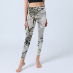 Buddha Stones Dark Gray Bamboo Leaves Print Gym Leggings Women's Yoga Pants - image 6