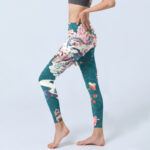 Buddha Stones Dragon Cherry Blossoms Print Gym Leggings Women's Yoga Pants - image 3