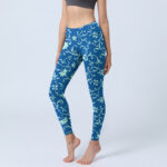 Buddha Stones Vine Plants Flowers Print Gym Leggings Women's Yoga Pants - SteelBlue - US18，UK/AU22，EU50 (4XL) - image 1