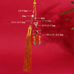 Buddha Stones Natural Cinnabar Bagua Yin Yang Fu Character Blessing Car Hanging Decoration Car Hanging Decoration BS 13