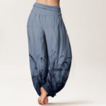 Buddha Stones Wild Grass Pattern Women's Elastic Waist Harem Pants - image 7