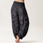 Buddha Stones Casual Flower Petals Design Women's Elastic Waist Harem Pants - image 3