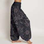 Buddha Stones Casual Flower Petals Design Women's Elastic Waist Harem Pants - image 2