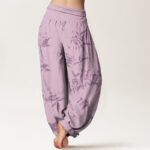 Buddha Stones Branch Pattern Women's Elastic Waist Harem Pants - image 10
