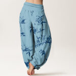 Buddha Stones Branch Pattern Women's Elastic Waist Harem Pants - image 7