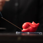Buddha Stones Flying Rabbit Bamboo Mat Healing Ceramic Incense Burner Desk Decoration Incense Burner BS 11