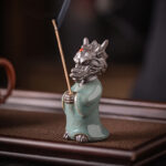 Buddha Stones Praying Dragon King Lotus Base Fu Character Ceramic Healing Incense Burner Desk Decoration Incense Burner BS 12