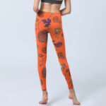 Buddha Stones Orange Maple Leaves Flowers Print Gym Leggings Women's Yoga Pants - image 7