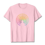 Buddha Stones Colorful Gradient Mandala Buddha Cotton Tee T-shirt T-Shirts BS LightPink 2XL
