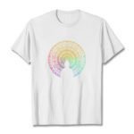 Buddha Stones Colorful Gradient Mandala Buddha Cotton Tee T-shirt T-Shirts BS White 2XL