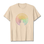 Buddha Stones Colorful Gradient Mandala Buddha Cotton Tee T-shirt T-Shirts BS Bisque 2XL