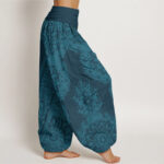 Buddha Stones Mandala Pattern Parallel Flowers Women's Elastic Waist Harem Pants - image 6