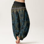Buddha Stones Triangular Mandala Patterns Women's Elastic Waist Harem Pants - image 10