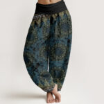Buddha Stones Triangular Mandala Patterns Women's Elastic Waist Harem Pants - Black - US22，UK/AU26，EU54 (6XL) - image 8