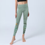 Buddha Stones White Pink Orchids Leaves Print Gym Leggings Women's Yoga Pants - image 6