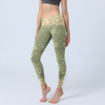 Buddha Stones Flowers Geometric Shapes Gym Leggings Women's Yoga Pants - YellowGreen - US18，UK/AU22，EU50 (4XL) - image 1