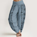 Buddha Stones Mandala Om Mani Padme Hum Women's Elastic Waist Harem Pants - LightSteelBlue - US22，UK/AU26，EU54 (6XL) - image 8
