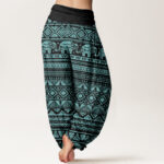 Buddha Stones Casual Elephant Geometric Figure Women's Elastic Waist Harem Pants - image 10