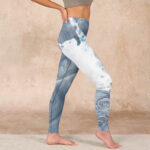 Buddha Stones Light Slate Gray White Cat Exercise Leggings Women's Yoga Pants - image 17