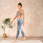 Buddha Stones Light Slate Gray White Cat Exercise Leggings Women's Yoga Pants - image 13