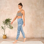 Buddha Stones Blue Soaring Dragon Swirling Clouds Print Gym Leggings Women's Yoga Pants - image 13