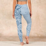 Buddha Stones Blue Soaring Dragon Swirling Clouds Print Gym Leggings Women's Yoga Pants - image 15