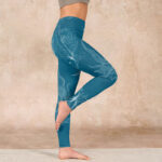 Buddha Stones Blue Koi Fish Flowing Waves Print Gym Leggings Women's Yoga Pants - image 16