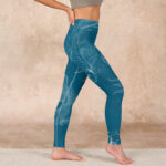 Buddha Stones Blue Koi Fish Flowing Waves Print Gym Leggings Women's Yoga Pants - image 17