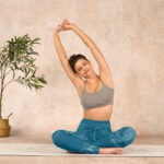 Buddha Stones Blue Koi Fish Flowing Waves Print Gym Leggings Women's Yoga Pants - image 14