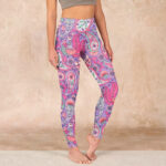 Buddha Stones Purple Pink Cashew Flower Sunflower Print Gym Fitness Leggings Women's Yoga Pants - Orchid - US18，UK/AU22，EU50 (4XL) - image 1