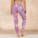 Buddha Stones Purple Pink Cashew Flower Sunflower Print Gym Fitness Leggings Women's Yoga Pants - image 15
