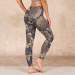Buddha Stones Peony Flowers Leaves Blossom Print Gym Fitness Leggings Women's Yoga Pants - image 3