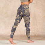 Buddha Stones Peony Flowers Leaves Blossom Print Gym Fitness Leggings Women's Yoga Pants - image 5