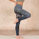 Buddha Stones Auspicious White Crane Pine Tree Print Gym Leggings Women's Yoga Pants - image 16