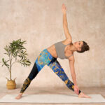 Buddha Stones Black Snake Butterfly Flower Leaves Print Gym Leggings Women's Yoga Pants - image 10