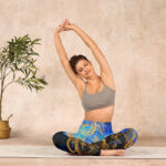 Buddha Stones Black Snake Butterfly Flower Leaves Print Gym Leggings Women's Yoga Pants - image 14