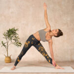 Buddha Stones Dark Grey Butterflies Peony Flowers Print Gym Leggings Women's Yoga Pants - image 10