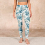 Buddha Stones Green White Flower Gym Leggings Women's Yoga Pants - image 2