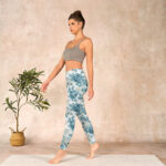Buddha Stones Green White Flower Gym Leggings Women's Yoga Pants - image 13