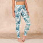 Buddha Stones Green White Flower Gym Leggings Women's Yoga Pants - White - US18，UK/AU22，EU50 (4XL) - image 1