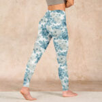 Buddha Stones Green White Flower Gym Leggings Women's Yoga Pants - image 5