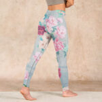 Buddha Stones Colorful Peony Flowers Print Gym Fitness Leggings Women's Yoga Pants - image 5