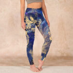 Buddha Stones Blue Koi Fish Auspicious Clouds Print Gym Leggings Women's Yoga Pants - MediumBlue - US18，UK/AU22，EU50 (4XL) - image 1