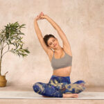 Buddha Stones Blue Koi Fish Auspicious Clouds Print Gym Leggings Women's Yoga Pants - image 14