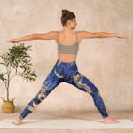 Buddha Stones Blue Koi Fish Auspicious Clouds Print Gym Leggings Women's Yoga Pants - image 11