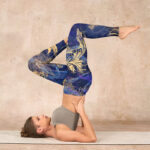 Buddha Stones Blue Koi Fish Auspicious Clouds Print Gym Leggings Women's Yoga Pants - image 8