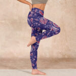 Buddha Stones Purple Flower Petals Print Gym Fitness Leggings Women's Yoga Pants - image 16
